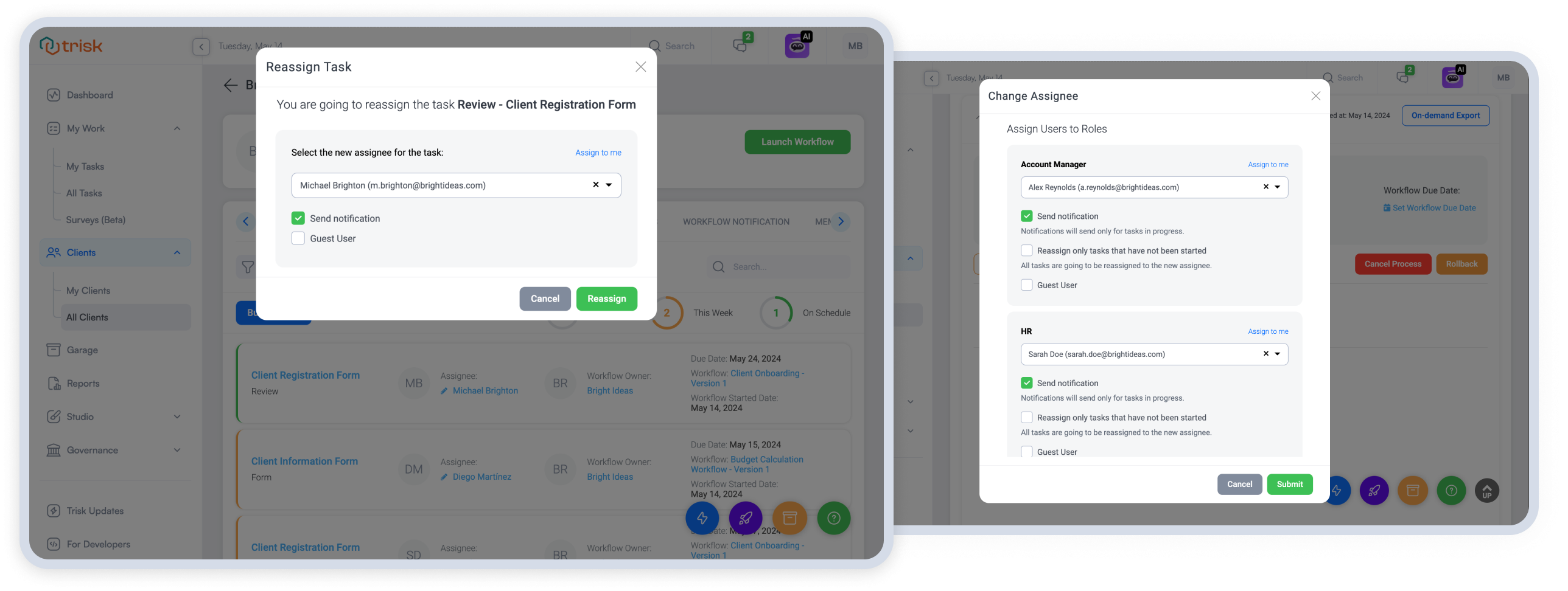 Trisk is flexible and allows you to rollback the project to the detected issue